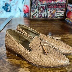 Nisolo Tan Woven Leather Loafers